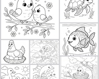 Meistverkaufte 60 Malseiten zum Ausdrucken Kinderseiten Printable Digital Sofortiger Download PDF