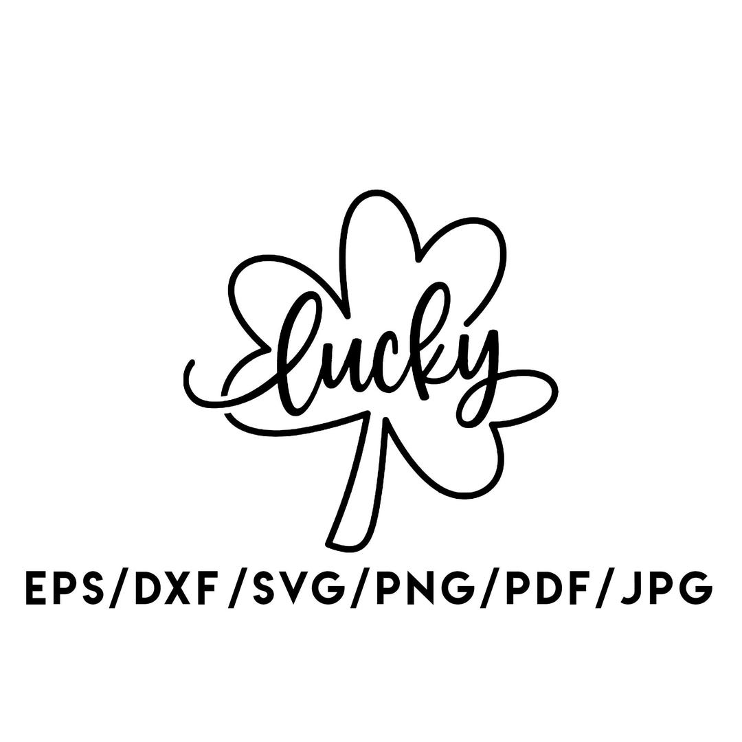 Lucky Four Leaf Clover Text Design (digital Download) - Etsy