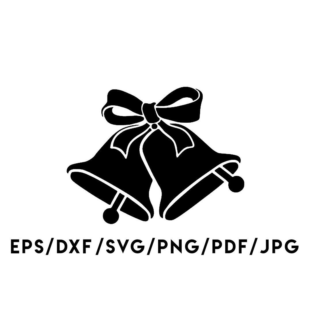 Ribbon Christmas Bells Design Instant Download Svg, Eps, Dxf, Png, Pdf ...