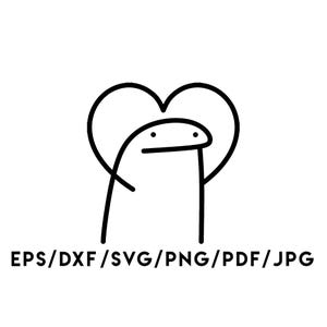Valentine&#39;s Day Heart Man Design Instant Download Svg, Eps, Dxf, Png, Pdf, Jpg digital download