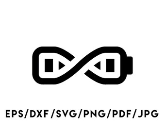 Endless Battery Design Instant Download Svg, Eps, Dxf, Png, Pdf, Jpg digital download