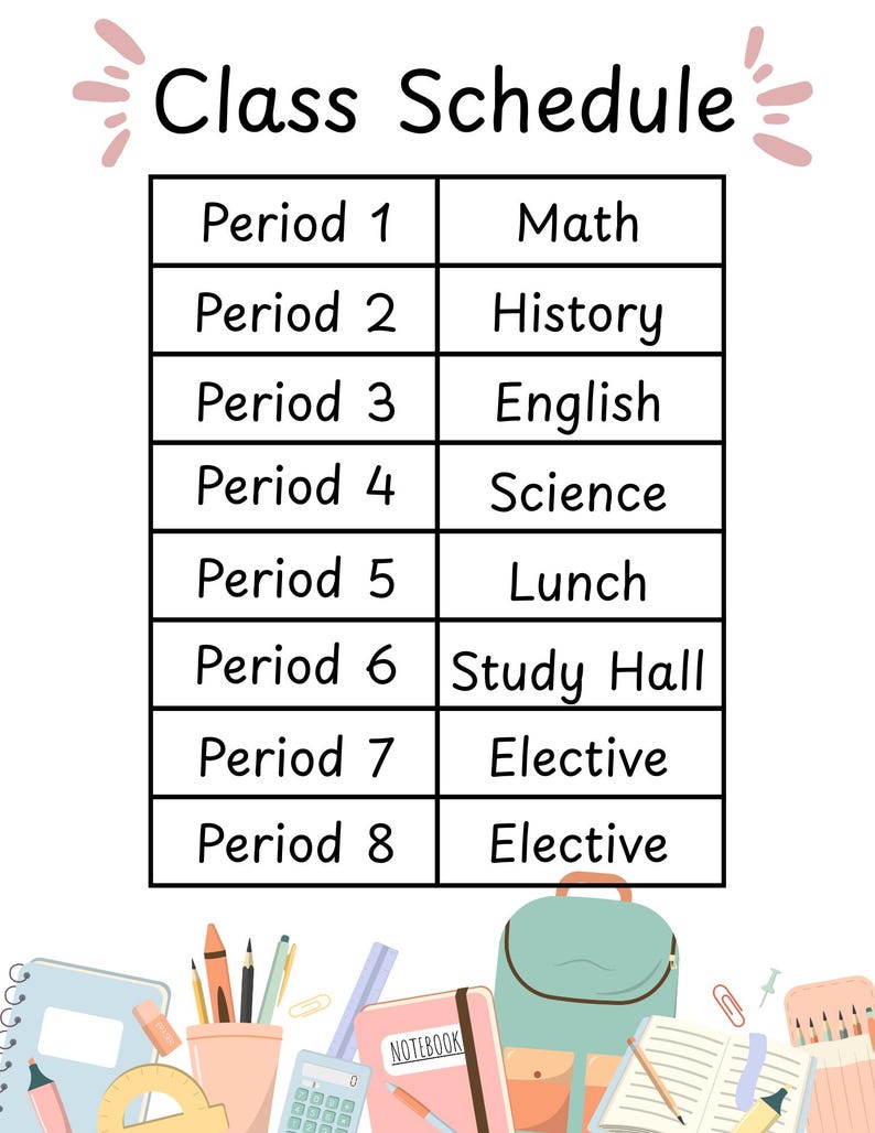 Editable Canva Class Schedule Templates: Classroom Decor (digital ...