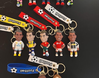 Soccer Player Figurine Keychain, FIFA-Style Keyring