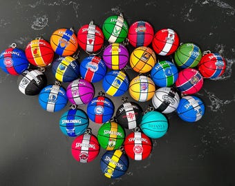 3D NBA Basketball Team Keychain, Sports Fan Gift