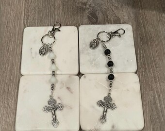 his and hers 3 Hail Mary Keychain