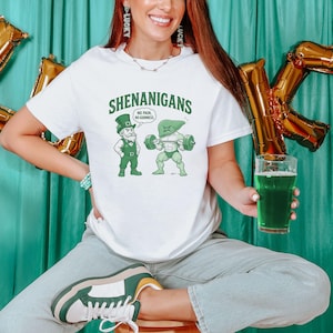 Día de San Patricio - Sin dolor no hay Guinness, camiseta de duende, camiseta de gimnasio, camiseta unisex de algodón grueso, Gildan 5000, camiseta divertida imagen 10