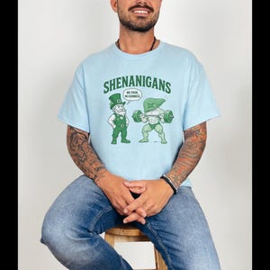 Día de San Patricio - Sin dolor no hay Guinness, camiseta de duende, camiseta de gimnasio, camiseta unisex de algodón grueso, Gildan 5000, camiseta divertida imagen 2