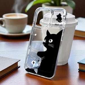 Cartoon Cat Phone Case for iPhone 16 15 14 13 12 11 Pro Max XS XR SE 7 8 Plus – Cute Clear Soft Silicone Cover