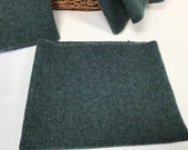 Blue Herringbone, a mill dyed wool fabric for Rug Hooking and Applique, W514, Teal Blue, Blue Black