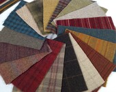 Farm House Wool Scraps, 18 pieces, for Applique and Craft projects, W488, Primitive Colors, Wool Charm Pack, Small Sizes Wool Pack