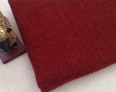 Garnet Red Herringbone, Wool Fabric for Rug Hooking and Applique, Select-a-Size, J902, Mill Dyed Wool Fabric, Christmas Red, Valentine Red