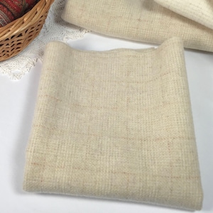 Buttercream, a mill dyed wool fabric for Rug Hooking and Applique Wool, W573, Cotton Cloud, creamy country white