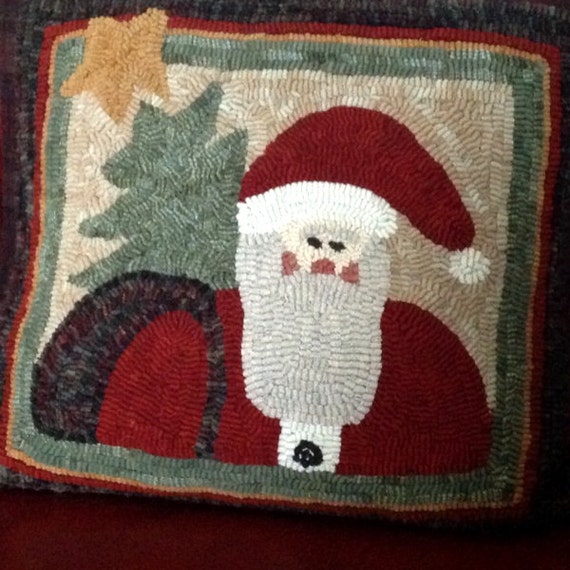 Rug Hooking PATTERN, Old Saint Nick, 14 x 16, Christmas Hooked Rug Pattern, P132, Christmas, DIY Santa pattern