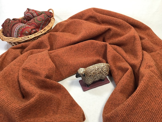 Seeded Squash, a mill dyed wool fabric for Rug hooking and Applique, W529, Harvest Orange, Pumpkin Orange