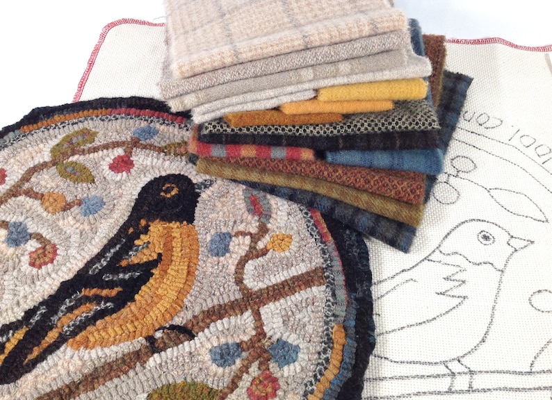 Rug Hooking KIT Oriole Chair Pad or Table Mat 14 Round Etsy