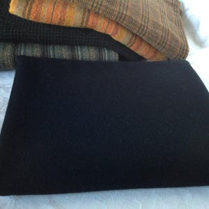 Plain Black Wool Fabric, for Rug Hooking and Applique, W315, Solid Black Wool Fabric