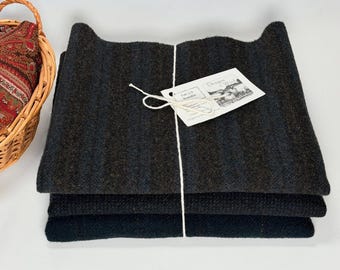 Midnight Skies, Mill Dyed Wool Fabric, three fat quarters bundle,  W780, Navy blue and black