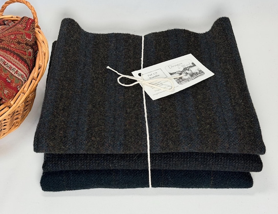 Midnight Skies, Mill Dyed Wool Fabric, three fat quarters bundle,  W780, Navy blue and black