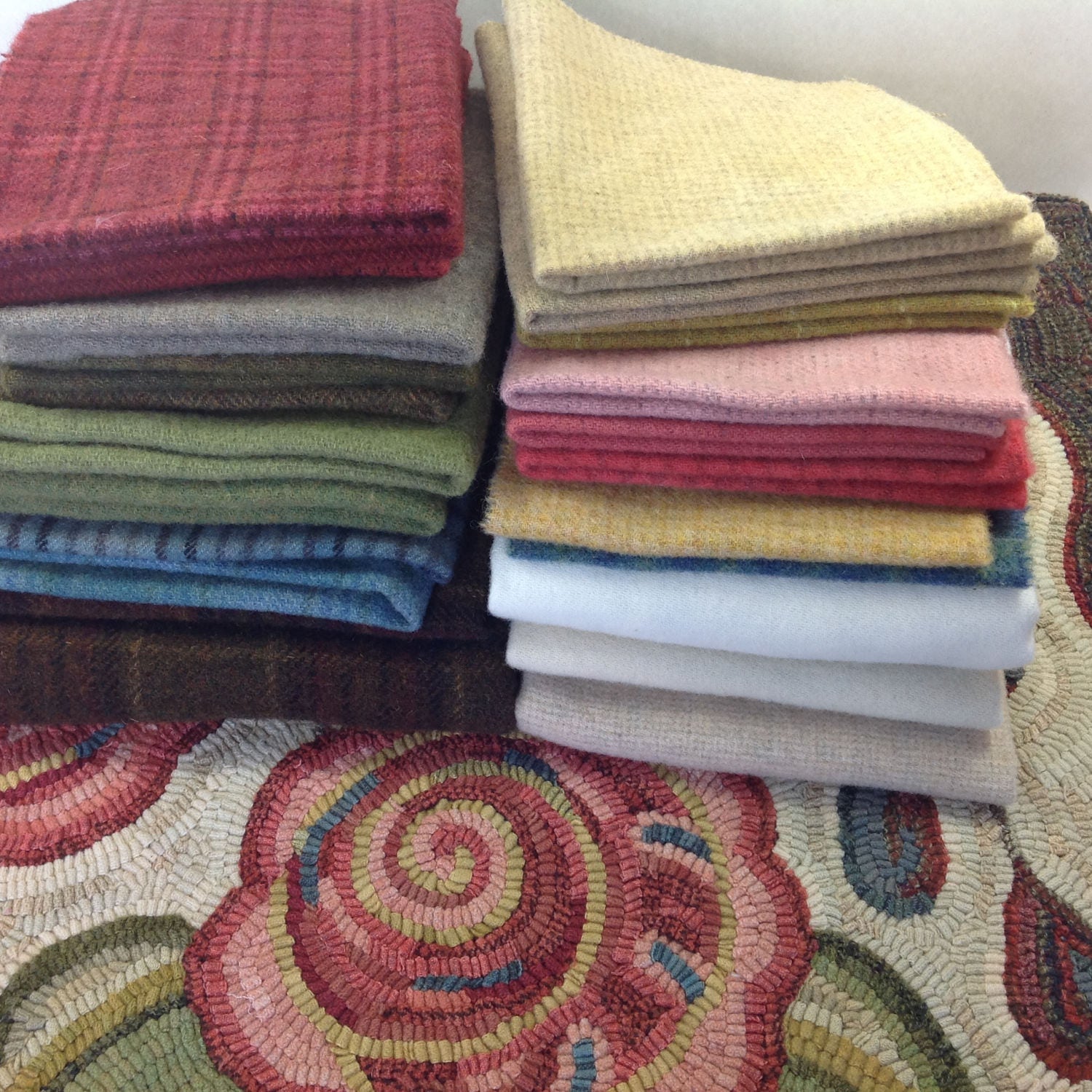 Rug Hooking WOOL PACK for Primitive Floral 1, WP212