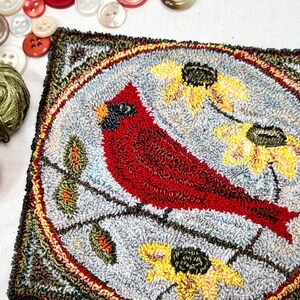 Cardinal Punch Needle DIGITAL Pattern by Mary Johnson, a digital download pdf Pattern