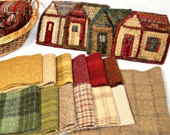 Little House Wool Pack, Rug Hooking and Applique Wool Fabric, W751