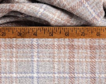 Gusty Wind Gray Plaid, mill dyed wool fabric for Rug Hooking and Applique, W767, cool and warm tones