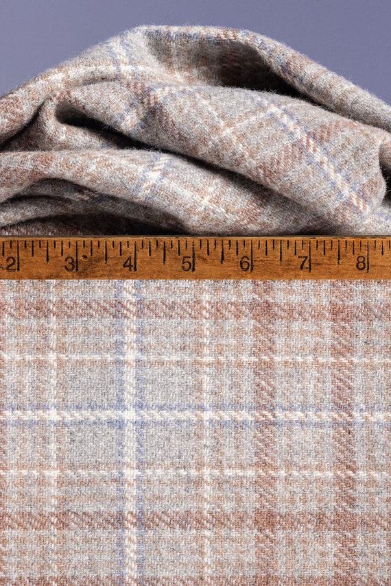 Gusty Wind Gray Plaid, mill dyed wool fabric for Rug Hooking and Applique, W767, cool and warm tones