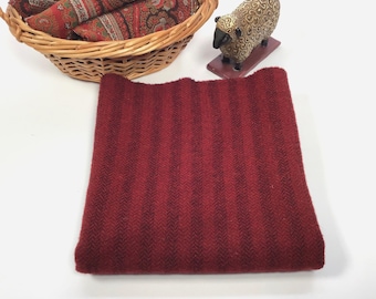 Beets and Berries, a mill dyed wool fabric for Rug Hooking and Appliqué, W507, Red Stripe wool