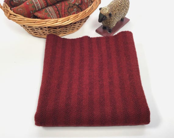 Beets and Berries, a mill dyed wool fabric for Rug Hooking and Appliqué, W507, Red Stripe wool
