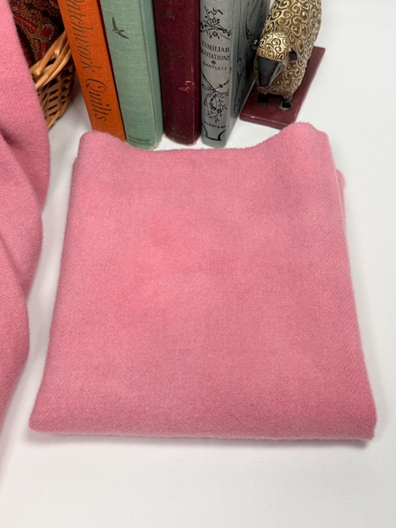 Carnation Pink Wool Fabric, hand dyed fat quarter, for Rug Hooking and Applique, W786, Medium Pink, Rose Pink