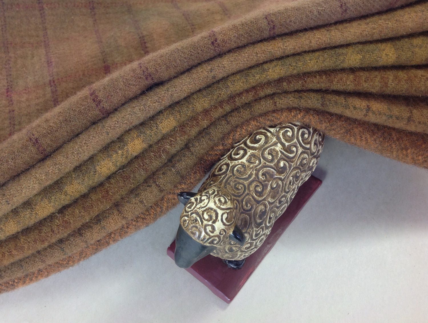 Chestnut Browns, 6) Fat Eighths, Hand Dyed Wool Fabric for Rug Hooking