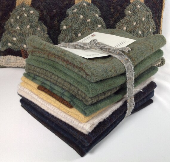 1//4 YD 100/% WOOL FOR RUG HOOKING OR WOOL APPLIQUE ~ FOGGY FLOWERS