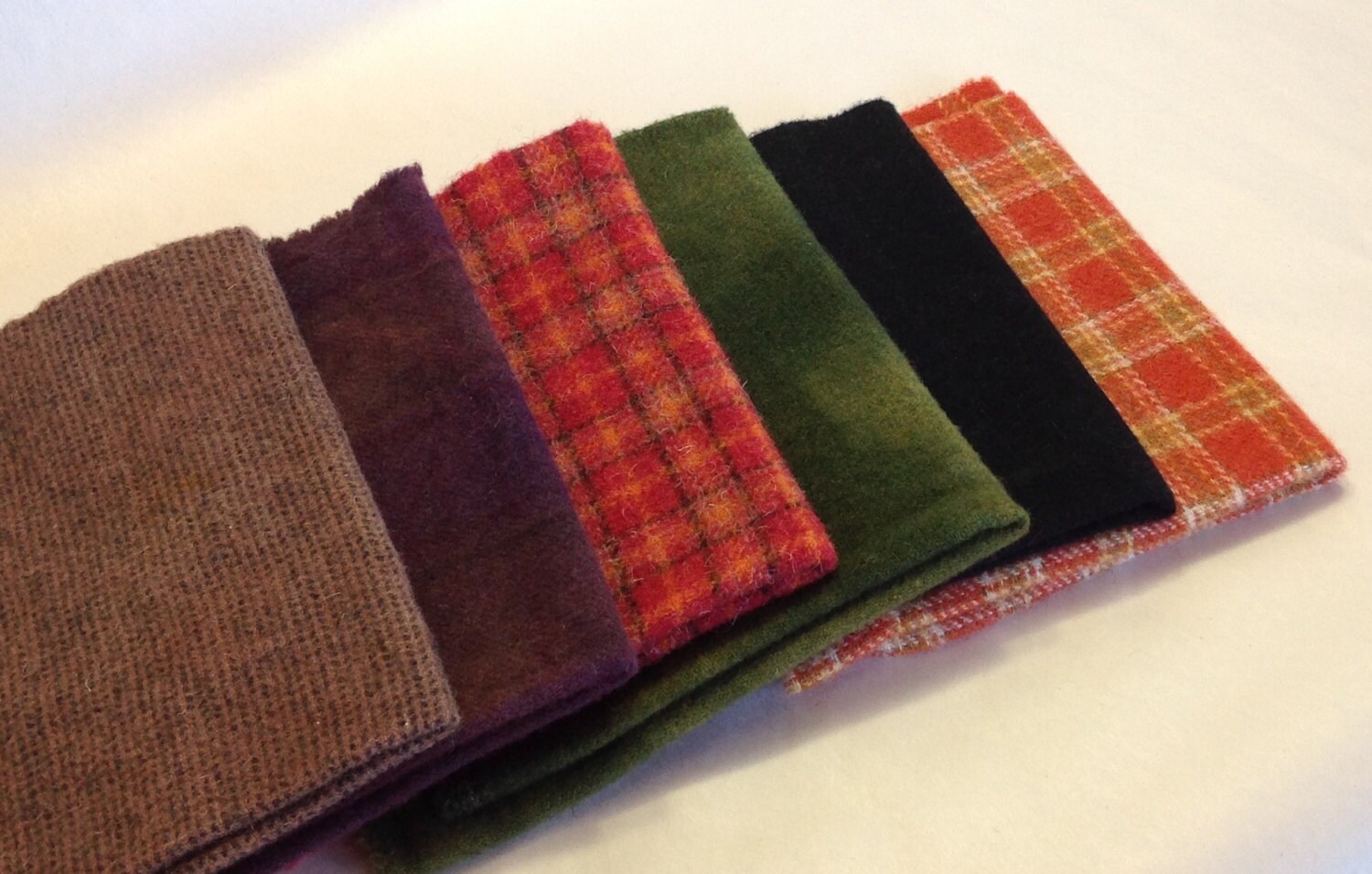 Autumn Medley, Wool Bundle for Rug Hooking and Applique, 6) Fat Eighths ...