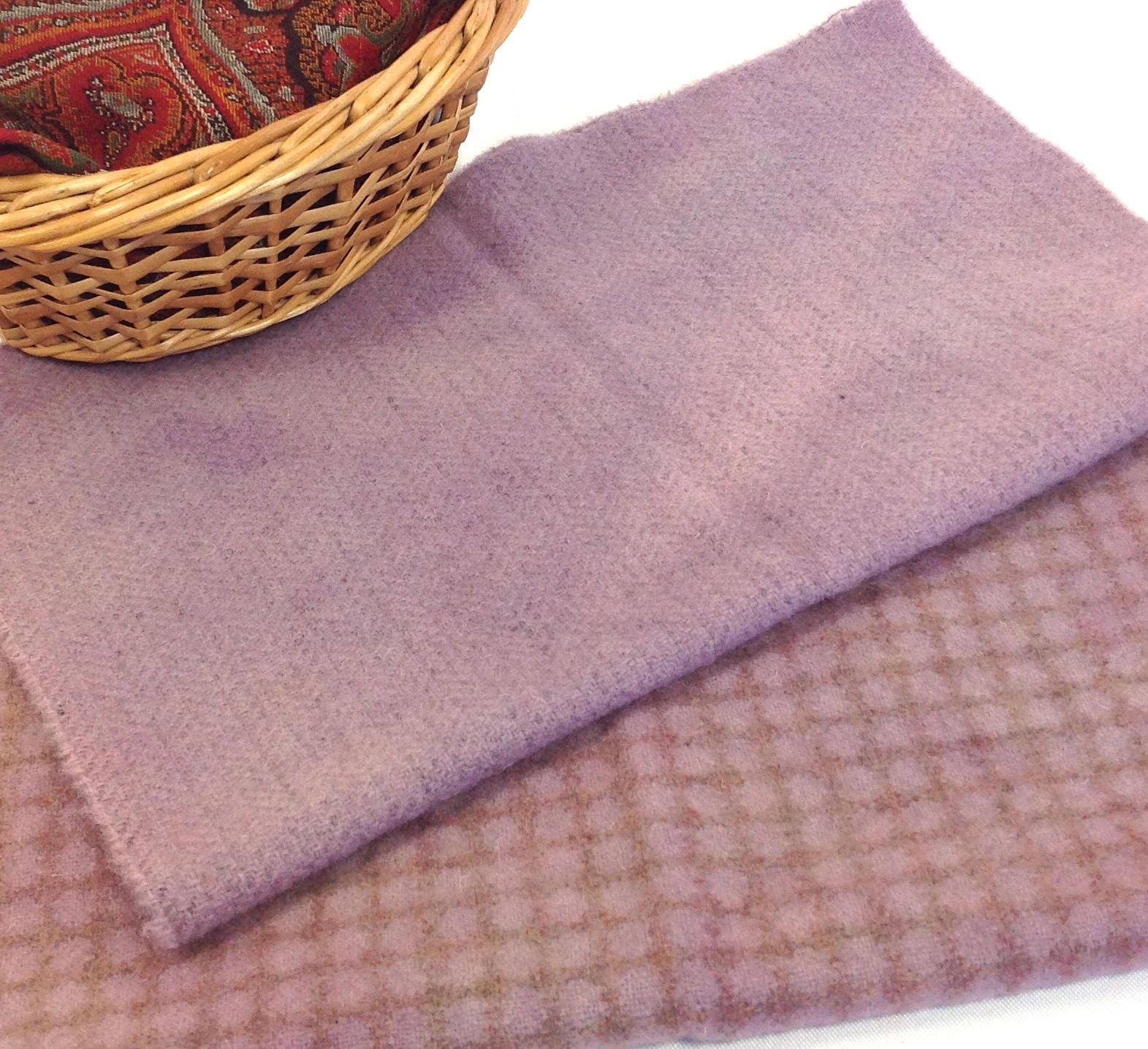 2) Fat Eighths, Lavender Pack, Hand Dyed Wool Fabric for Rug Hooking