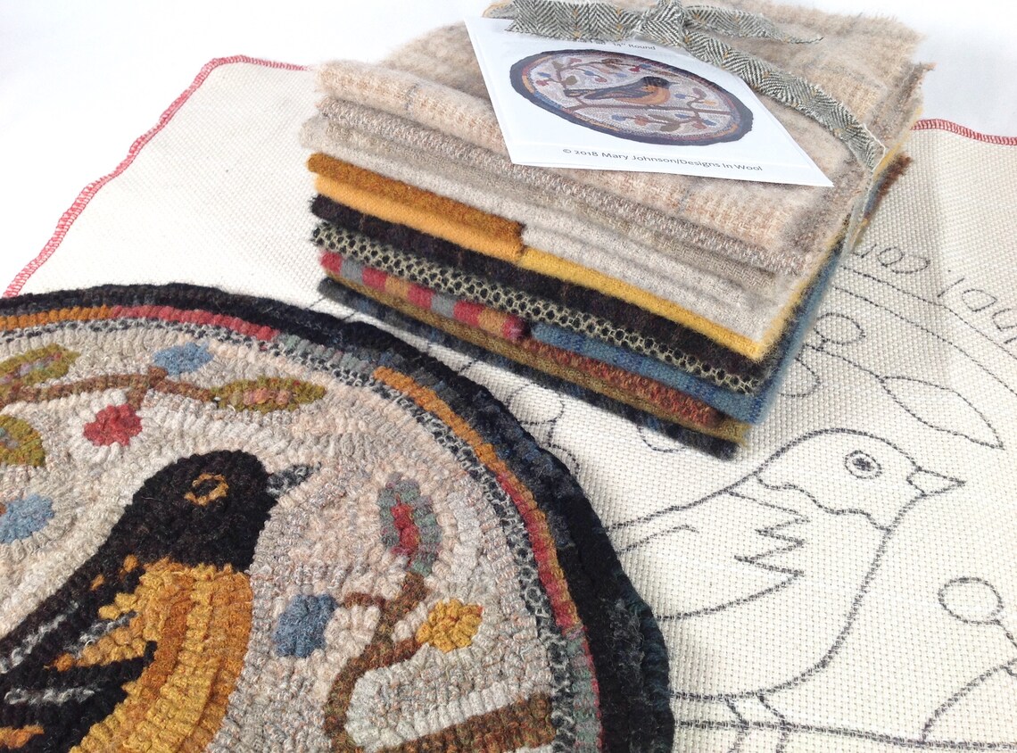 Rug Hooking KIT Oriole Chair Pad or Table Mat 14 Round Etsy