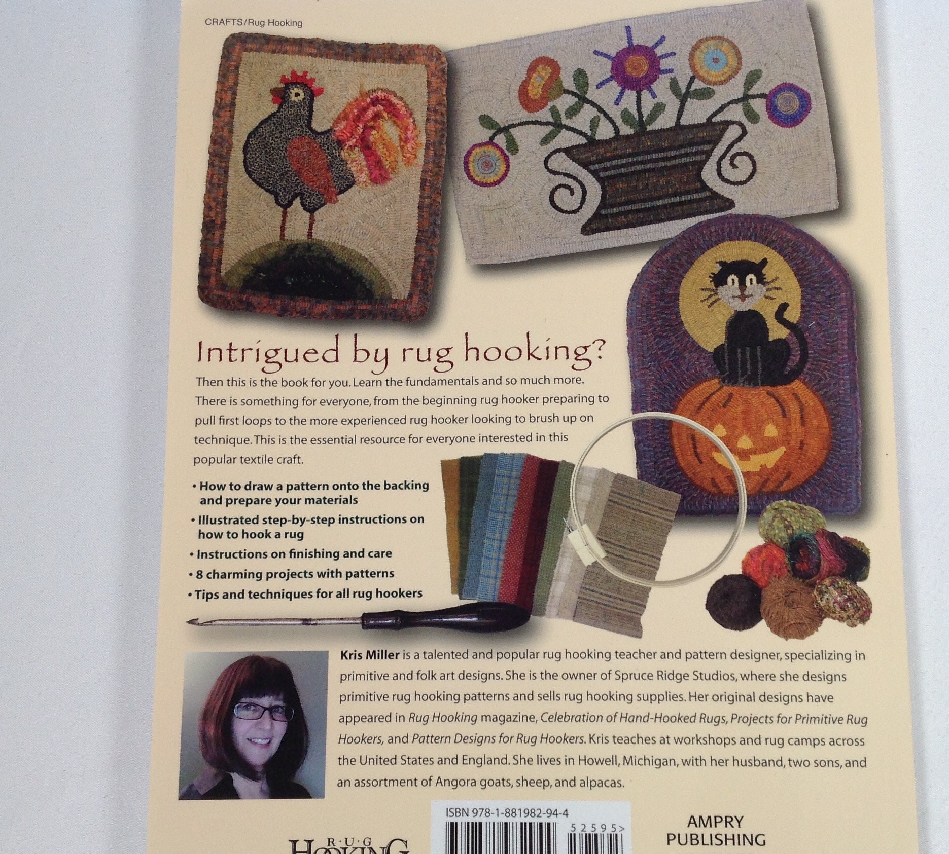 Rug Hooking Book, Introduction to Rug Hooking by Kris Miller, Beginner