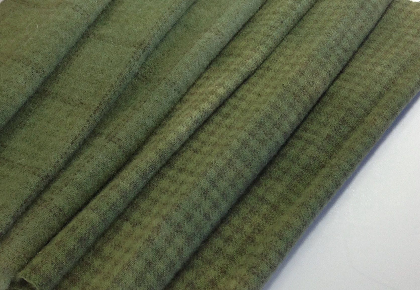 2) fat 1/4 yards, Garden Path Green, Hand Dyed Wool Fabric for Rug ...