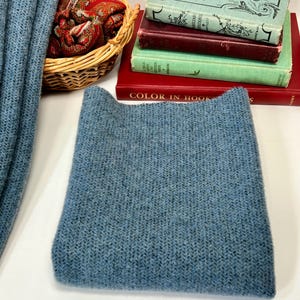 Federal Blue, mill dyed wool fabric for rug hooking and applique, W717, medium blue tiny texture