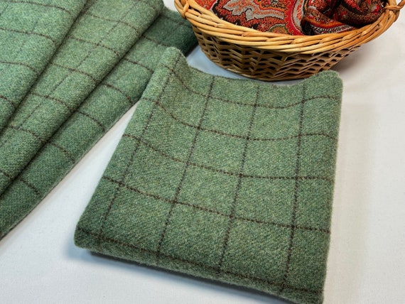 Fran's Find, a mill dyed wool fabric for Rug Hooking and Applique, W563, soft medium green wool
