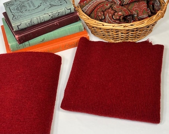 Strawberry Seeds, Mill Dyed Wool Fabric for Rug Hooking and Appliqué, W545, rich deep berry hues, seeded texture