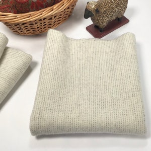 Morse Code, a mill dyed wool for Rug Hooking and Appliqué, W556, Natural and Gray wool fabric, Snowman wool, Sheep wool