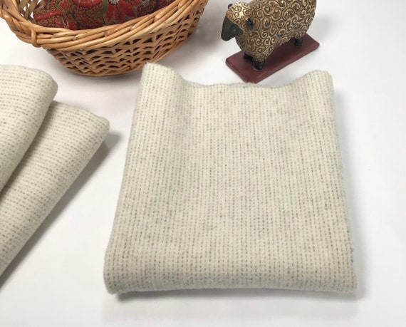 Morse Code, a mill dyed wool for Rug Hooking and Appliqué, W556, Natural and Gray wool fabric, Snowman wool, Sheep wool