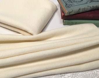 Natural White Flannel Wool for Rug Hooking and Applique Wool, W564, Creamy natural, off white, winter white