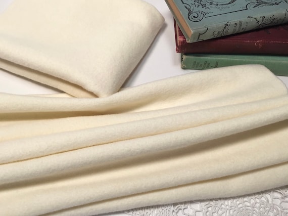 Natural White Flannel Wool for Rug Hooking and Applique Wool, W564, Creamy natural, off white, winter white