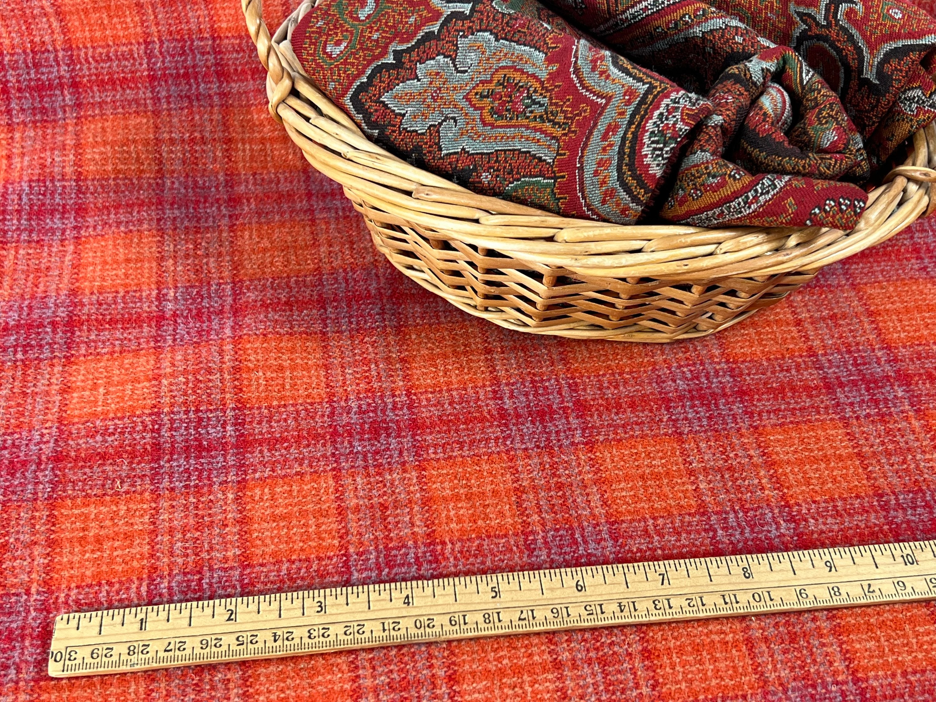 Orange plaid fabric