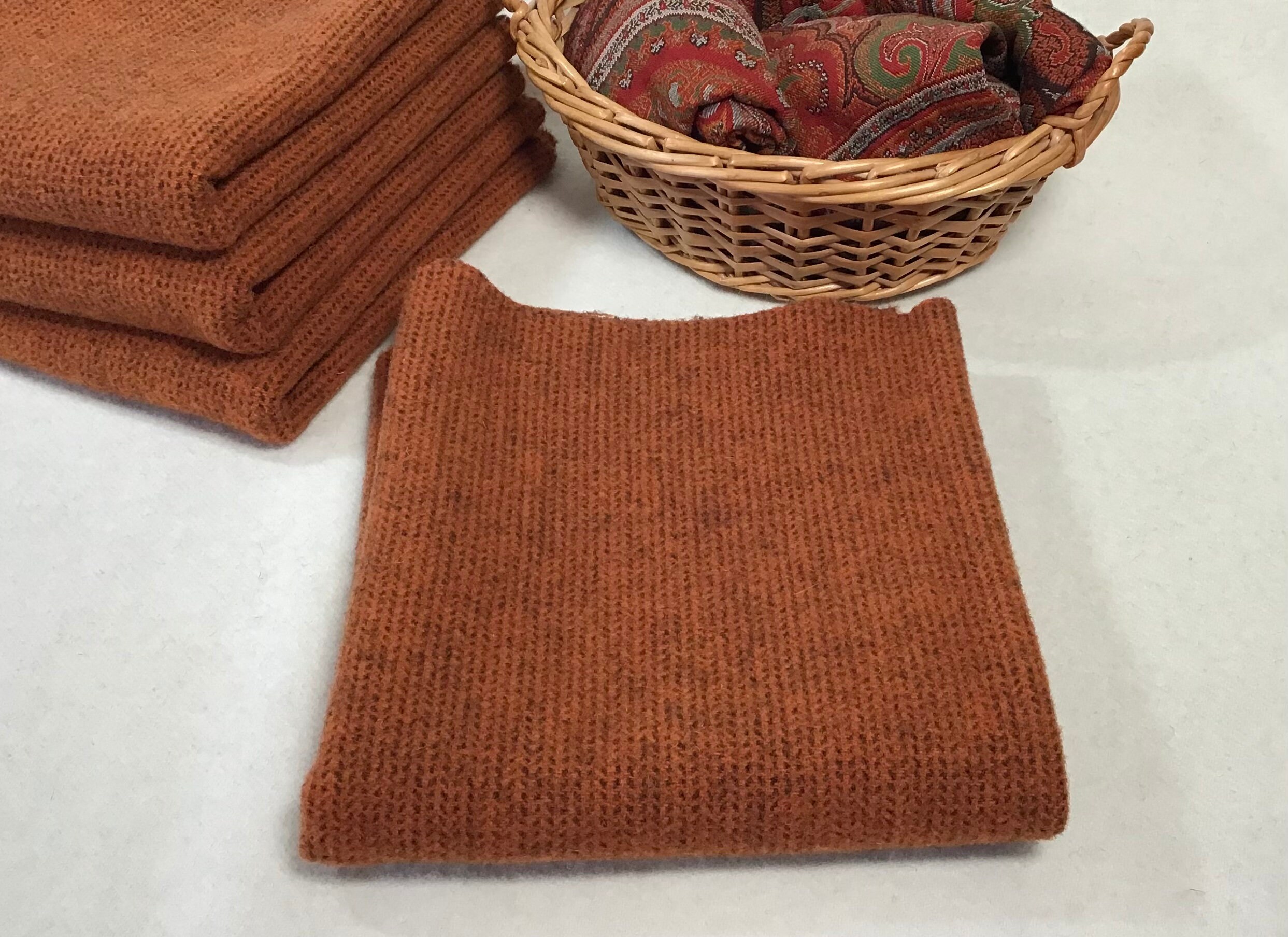 Seeded Squash, a mill dyed wool fabric for Rug hooking and Applique