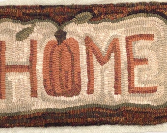 Rug Hooking PATTERN, Harvest Home, 11” x 20", P143, Primitive Rug Hooking, Autumn, Halloween, Fall DIY Hooked Rug