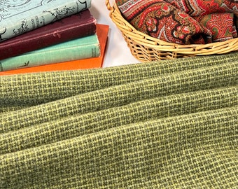 Teachers Pet, a mill dyed wool fabric for Rug Hooking and Appliqué, W580, Green Check, warm green