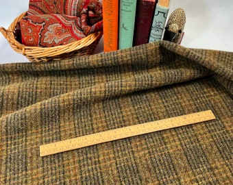 Outback Plaid, 100% mill dyed wool fabric for Rug Hooking and Appliqué, W550, large plaid with brown, black and rust