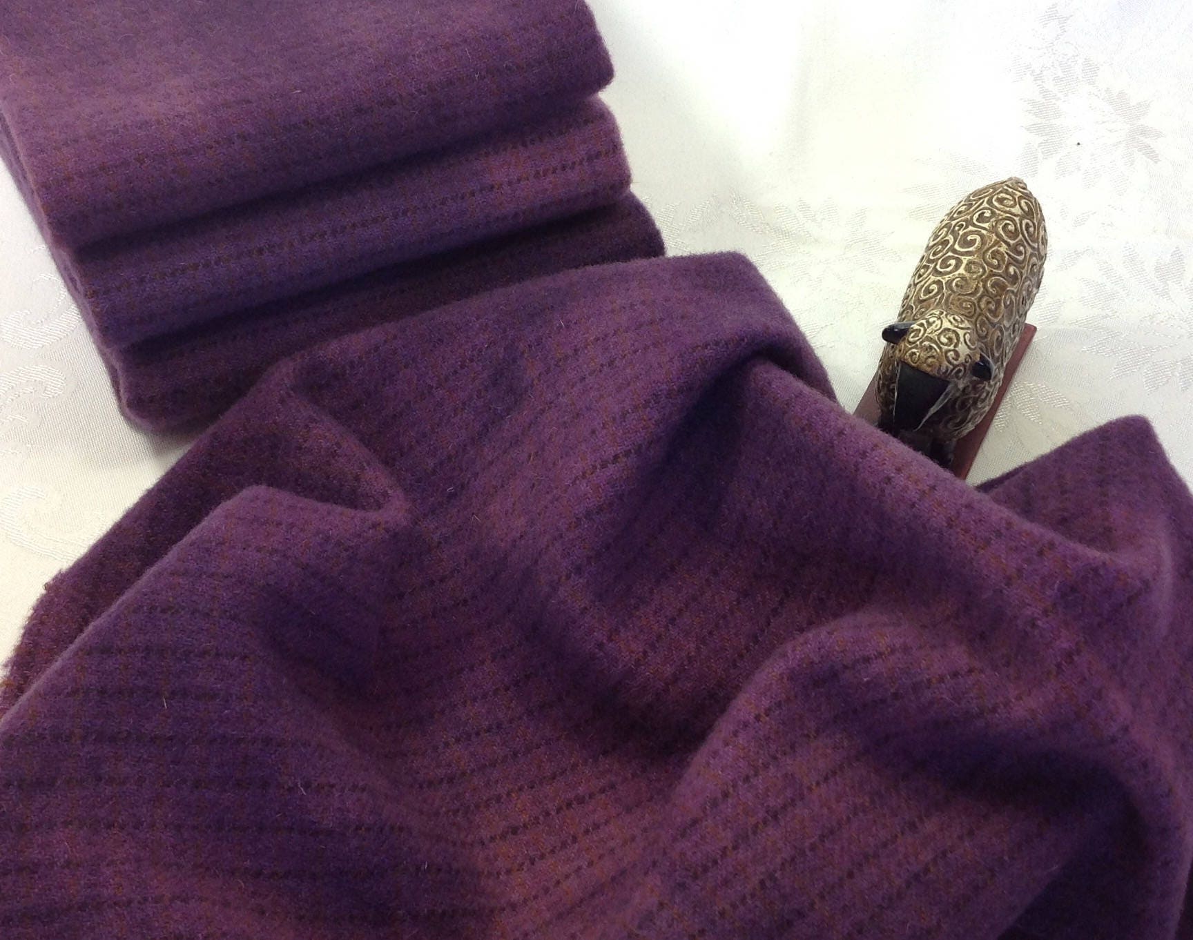 Deep Purple, Hand Dyed Wool Fabric for Rug Hooking and Applique, 1) Fat Quarter Yard, W389, Rich